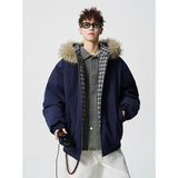 A410-WT33710-P140限价218-美式毛领加绒格纹棉服-160G小牛津，男装棉衣，电商A410