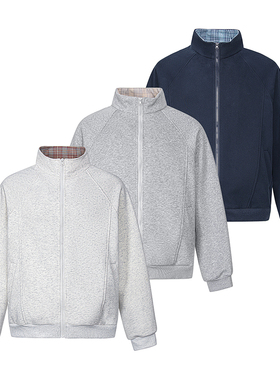 A410-WT93330-P85限价129-美式复古立领卫衣-华棉复合仿棉420G