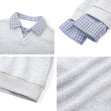 A410-A32631-P85限价129-美式假两件polo领卫衣-400g华棉复合，男装卫衣，电商A410