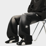 A410-K5543-P65限价99美式复古星星印花牛仔裤-300g左右牛仔面料，男装牛仔裤，电商A410