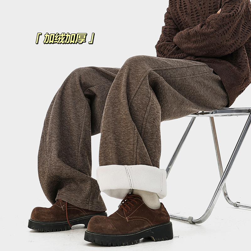 A410-K8682JR-P65限价99-美式复古加绒休闲裤-糯米呢面料430g左右，男装卫衣，电商A410