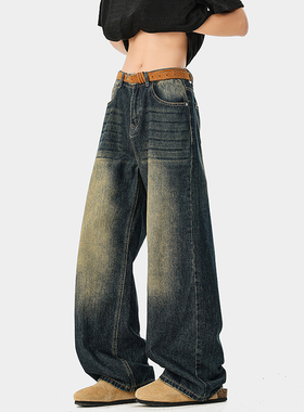 A410-K6325-P48限价79-美式复古水洗牛仔裤-280g左右 牛仔面料