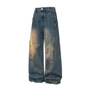 A410-K7909-特批60限价119-美式水洗做旧百搭牛仔裤-320g牛仔面料，男装牛仔裤，电商A410