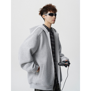 A410-WT34790-P90限价139-潮牌百搭双拉链休闲卫衣-400G  华棉图片