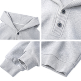 A410-A32635-P85限价129-美式重磅纽扣连帽卫衣-400g华棉复合，男装卫衣，电商A410