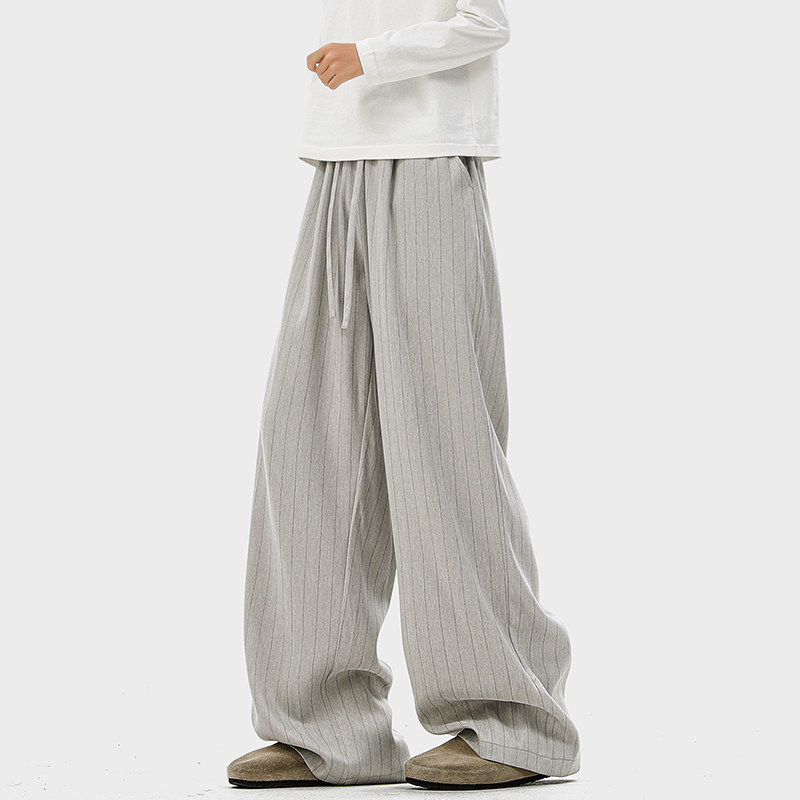 A410-K5506-P60限价89-成分：82%涤15%人棉3%氨纶-竖条纹垂感210g,男装休闲裤,电商A410