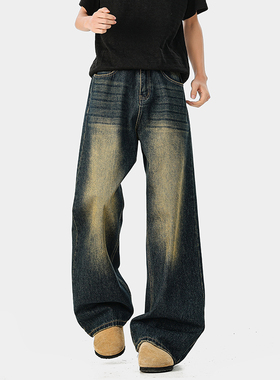 A410-K6325-P48限价79-美式复古水洗牛仔裤-280g左右 牛仔面料