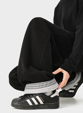 A410-K5650-P70限价109-美式格纹垂感直筒卫裤-320G左右卫裤面料