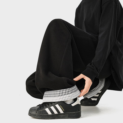 A410-K5650-P70限价109-美式格纹垂感直筒卫裤-320G左右卫裤面料