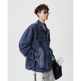 A410-WT34789-P90限价159-潮牌休闲百搭牛仔夹克-410g竹节水洗棉，男装夹克，电商A410