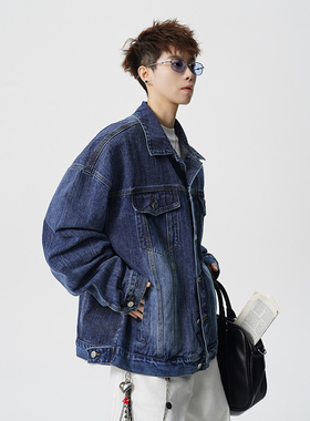 A410-WT34789-P90限价159-潮牌休闲百搭牛仔夹克-410g 竹节水洗棉