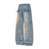 A410-K7909-特批60限价119-美式水洗做旧百搭牛仔裤-320g牛仔面料，男装牛仔裤，电商A410