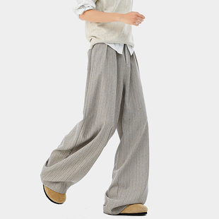 210g条纹西裤 A410 老钱风条纹垂感休闲裤 P65限价119 面料 K65025