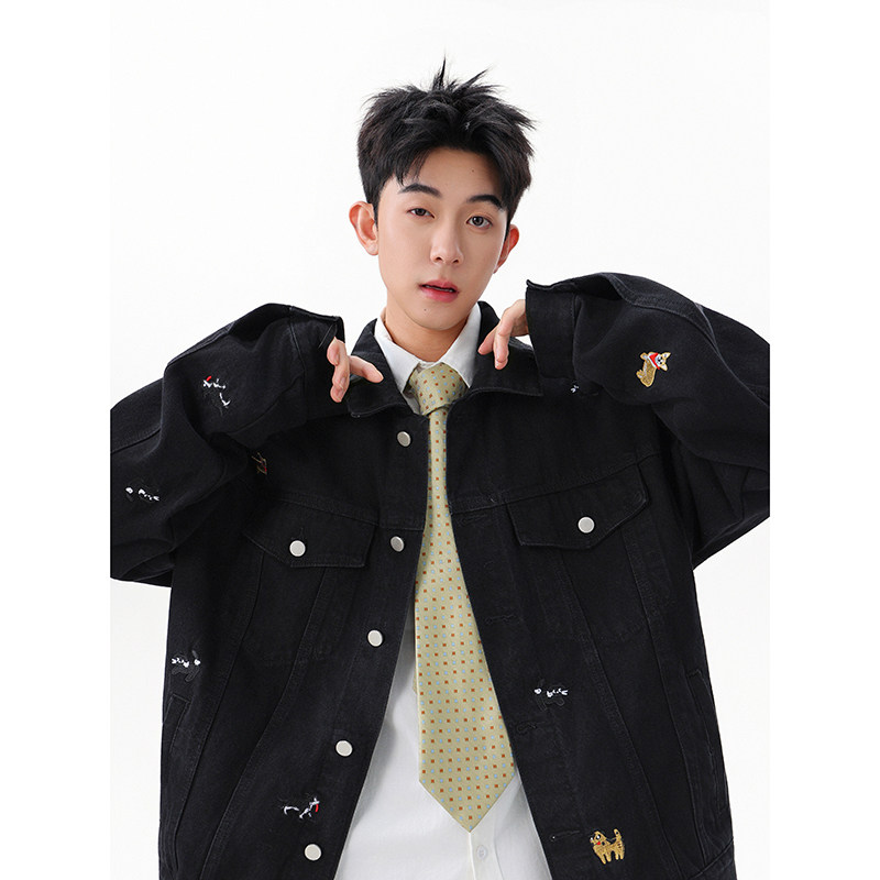 A410-WT93323-P95限价149-美式小狗刺绣牛仔外套-7x7牛仔面料420g,男装夹克,电商A410