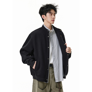 A410-WT34759-P110限价169-美式格纹假两件开衫卫衣-400G 华棉图片