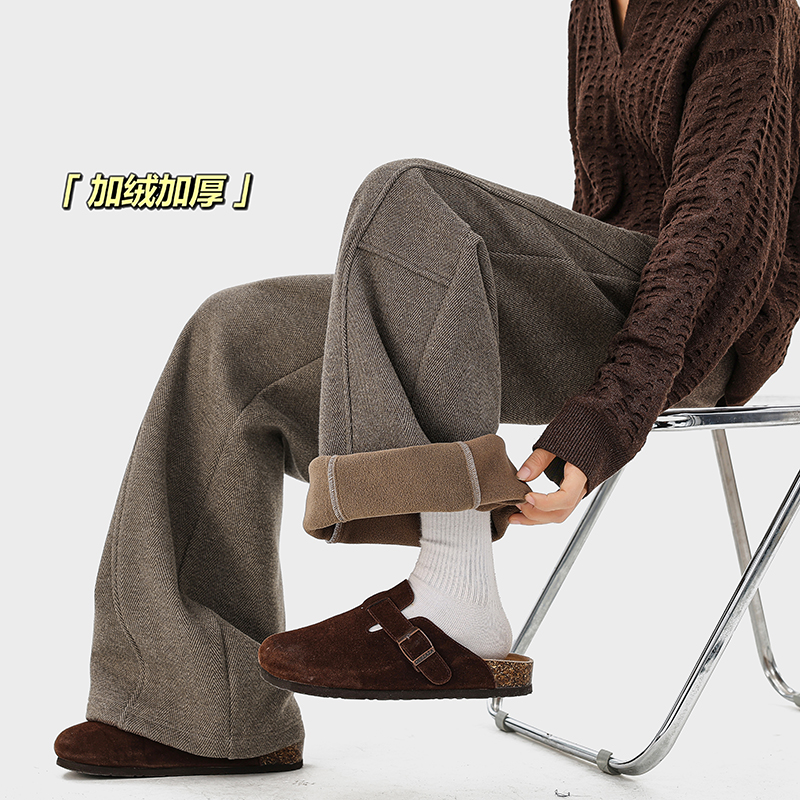 A410-K8789JR-P70限价109-重磅加绒休闲裤-400g左右人字纹面料