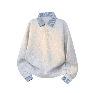 限价129 P85 美式 POLO领宽松百搭卫衣 华棉 A410 400g A32648