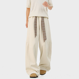 A410-K5640-P70限价109-美式格纹腰带拼接卫裤-320g卫裤面料，男装休闲裤，电商A410