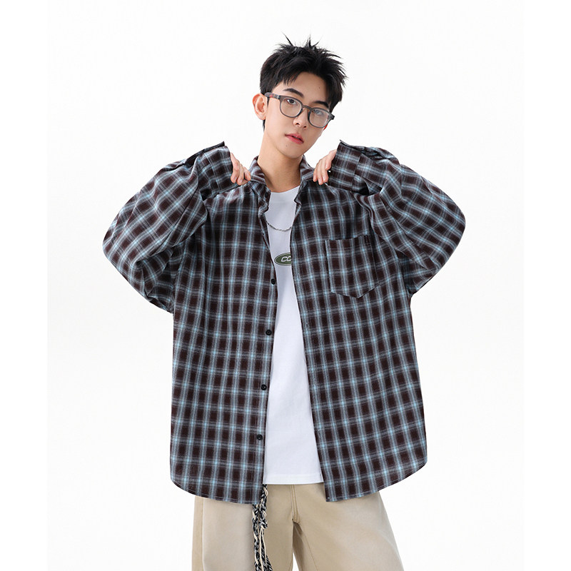 A410-CS37314-P55限价79-成分：80%涤17%人棉3%氨纶-涤弹格子130g,男装衬衫,电商A410