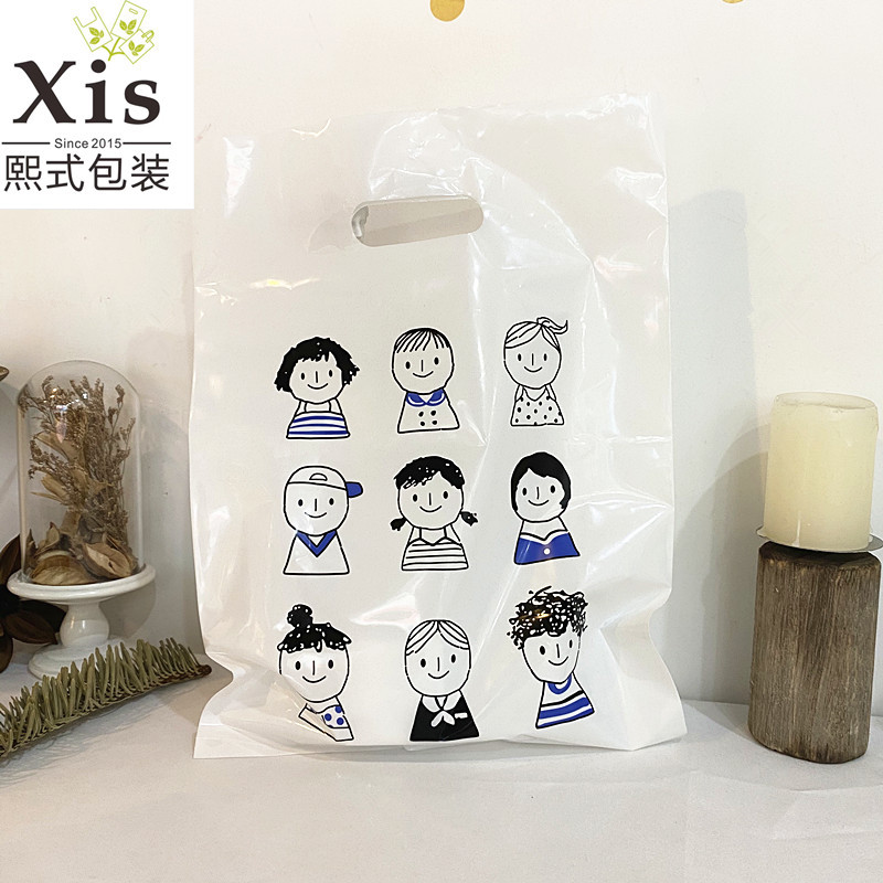 卡通头像服装手提袋加厚塑料袋大号礼品袋童装女装购物袋时尚