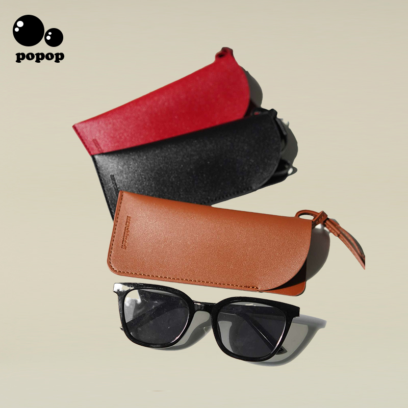 marchimarli 纯色挂脖眼镜收纳包轻便墨镜挂绳收纳包