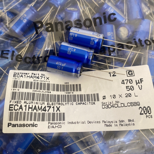 ECA1HAM471X 470UF50V 松下AM音频电解电容器蓝袍10*20
