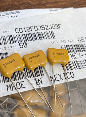 CD19FD392JO3F美国CDM银云母电容器500V3900PF 17.5*4.9*14.2