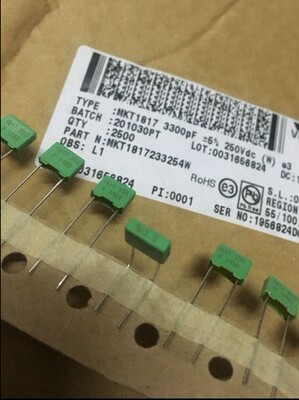 100只=30元ERO MKT1817 332 3300PF 3300P 3N3 250V薄膜电容器5mm