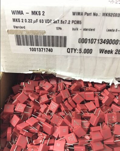 100只=120元 威马WIMA MKS2 0.22uf /224/63v 薄膜电容器