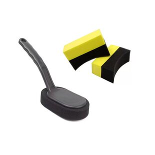 汽车轮胎养护刷海绵可替换  弧形轮胎上光绵 外部塑料橡胶上光