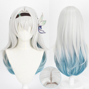 崩坏：星穹铁道 流萤 cosplay假发 中分仿真头皮头顶 混色