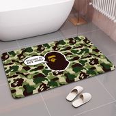 时尚 潮牌卡通动漫迷彩ape小熊浴室吸水地垫硅藻泥防滑卫生间门口