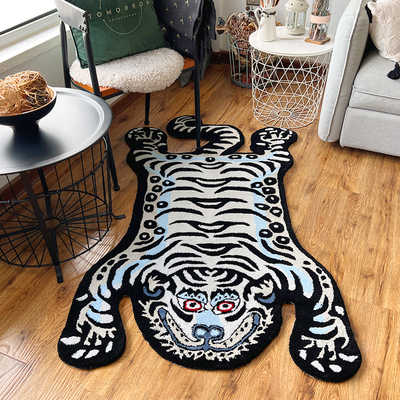 时尚潮牌异形老虎手工地毯加厚