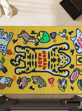 时尚潮牌丝圈入户地垫humanmade玄关门口进门蹭泥刮沙可裁剪定制