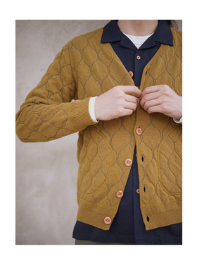 菱格羊仔毛开衫二色 高品质纯羊毛毛衣 小码男装 中性款