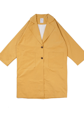 日系宽松版型复古风衣 日系女装