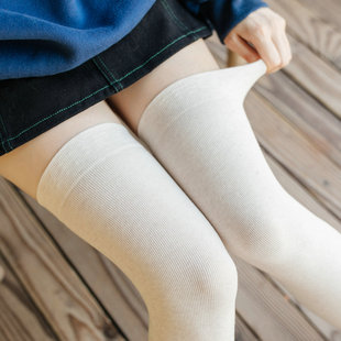 长筒袜女保暖加厚大腿袜高筒过膝春秋天鹅绒袜子硅胶防滑白色丝袜