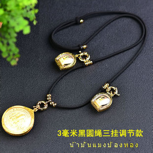 银色快拆扣 泰国佛牌挂链 3毫米项坠绳 金色 佛牌绳吊坠绳 万能扣