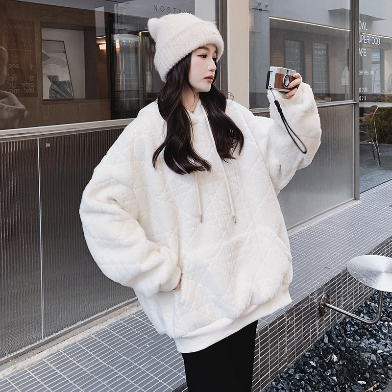 奶fu奶fu刺绣毛毛套头连帽卫衣8156P135控价208，女装卫衣/绒衫，浙宝265