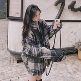 大货2025冬新个性毛呢拼皮外套7068P165控248，女装毛呢外套，浙宝265