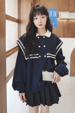 大货海军领短款卫衣8046P110控价168，女装卫衣/绒衫，浙宝265