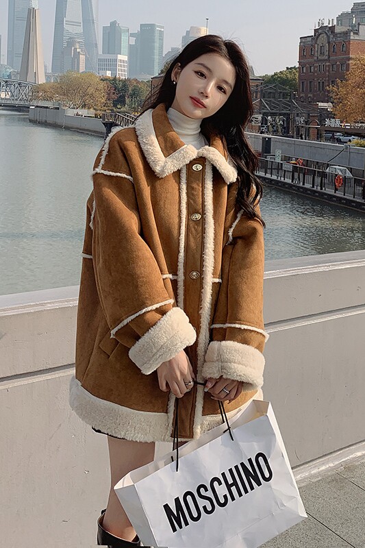 大货皮毛一体派克服外套8133,女装派克服,浙宝265