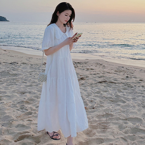 大货 提花白色连衣裙 8196 P125178图片