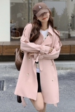 皮粉色风衣外套8051P135控价188，女装风衣，浙宝265