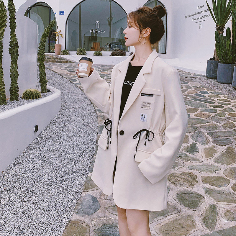 已出货2022春装新款贴标抽绳西装外套8744P125控价188，女装西装，浙宝265