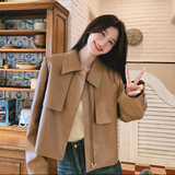 个性短款风衣皮衣外套7022P145控218，女装短外套，浙宝265