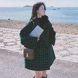 毛呢加色加厚绿黑格子8099P145控价228，女装毛呢外套，浙宝265