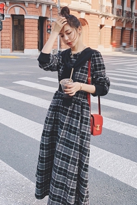 大货 2022格子长款连衣裙 8689 P115 控168图片