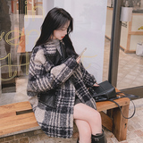 大货2025冬新个性毛呢拼皮外套7068P165控248，女装毛呢外套，浙宝265