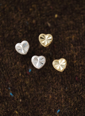 999足银闪闪迷你车花爱心小耳钉轻奢高级感气质百搭耳环简约耳饰